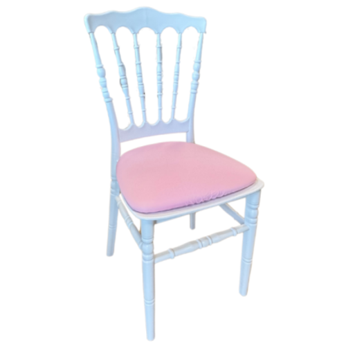 Chaise Napoléon blanche galette rose